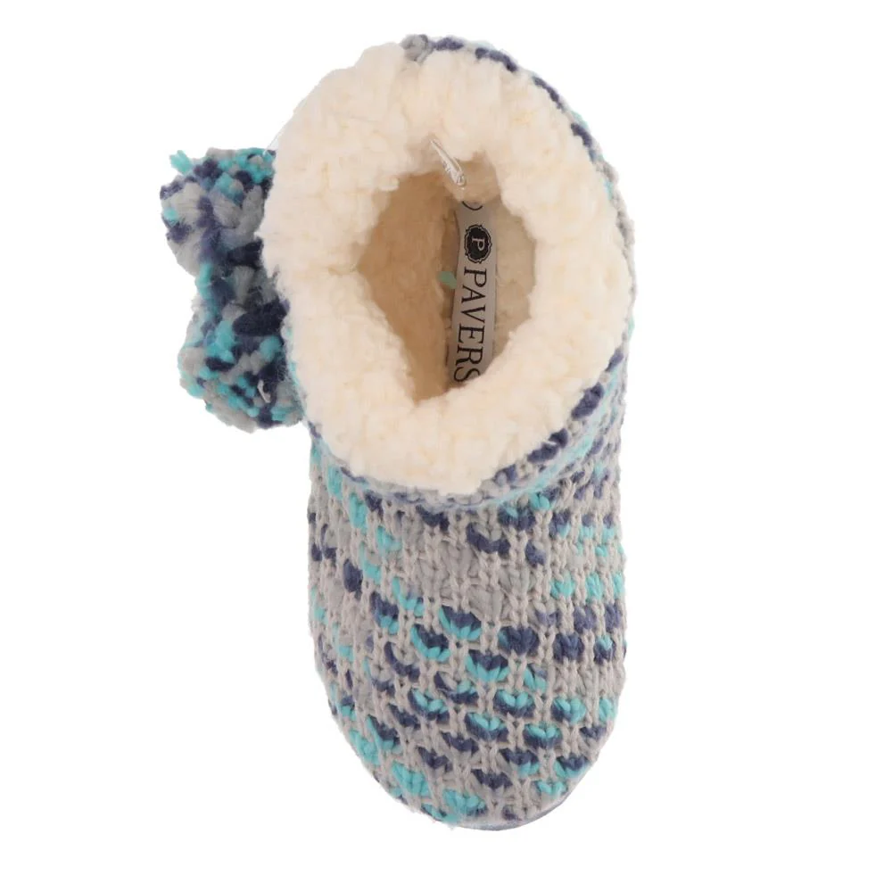 Knitted Faux-Fur-Lined Booties - GALOP40009 / 326 026 - Grey Multi - Image 5