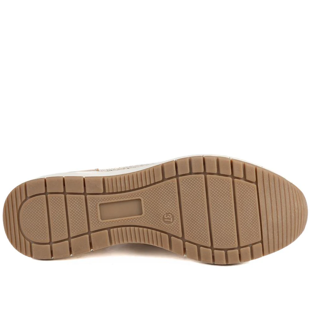 Knitted Slip On Wedge Trainers - WOIL43021 / 329 313 - Gold - Image 6