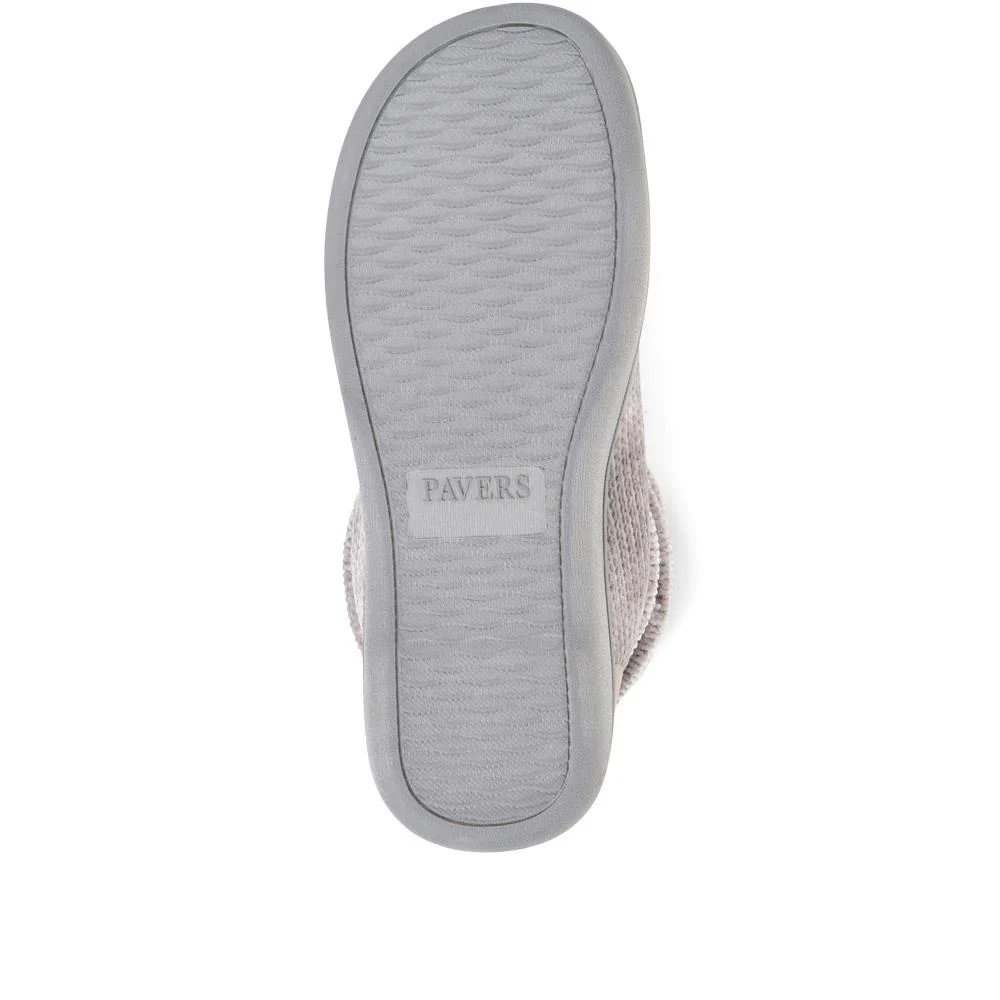 Knitted Slipper Boots - QING36025 / 322 966 - Grey - Image 5