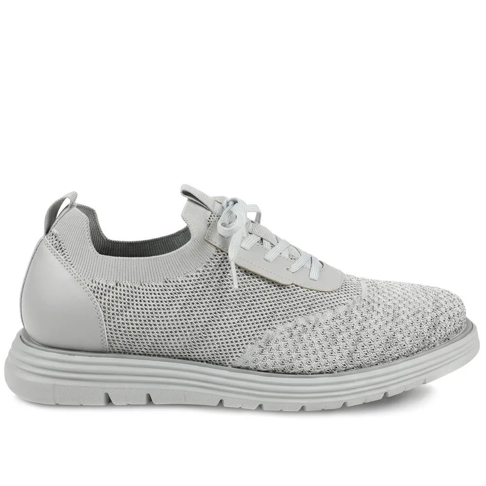 Knitted-Upper Lace-Up Shoes - XINGH41000 / 327 533 - Grey - Image 2