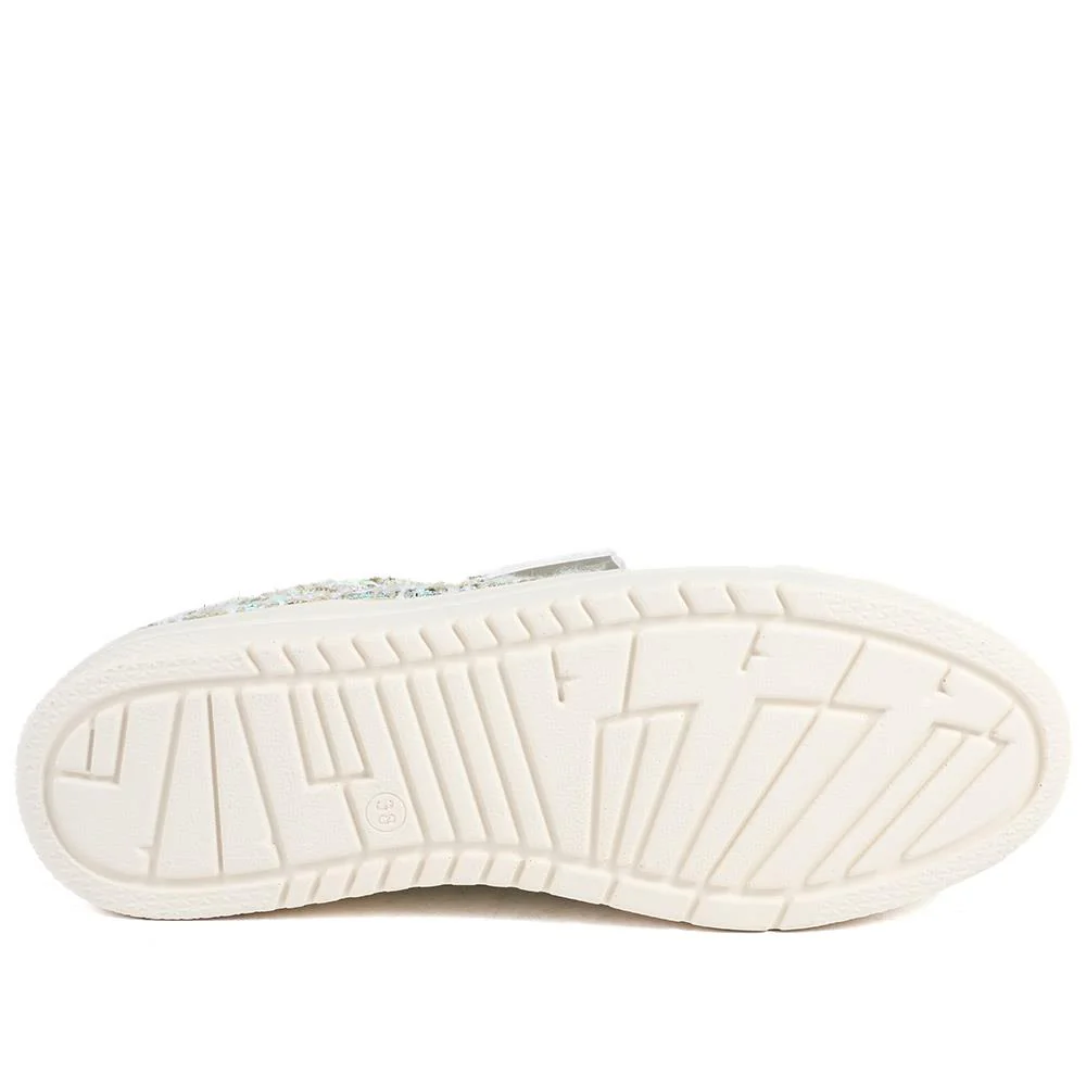 Knitted Zip & Lace Fasten Trainers - WBINS43002 / 328 883 - Beige Multi - Image 6
