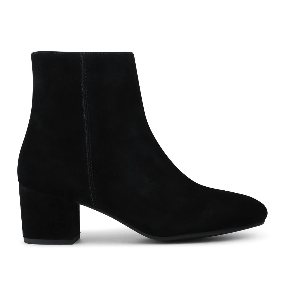 Kylee Smart Leather Zip Up Ankle Boots - KYLEE / 328 285 - Black Suede - Image 2