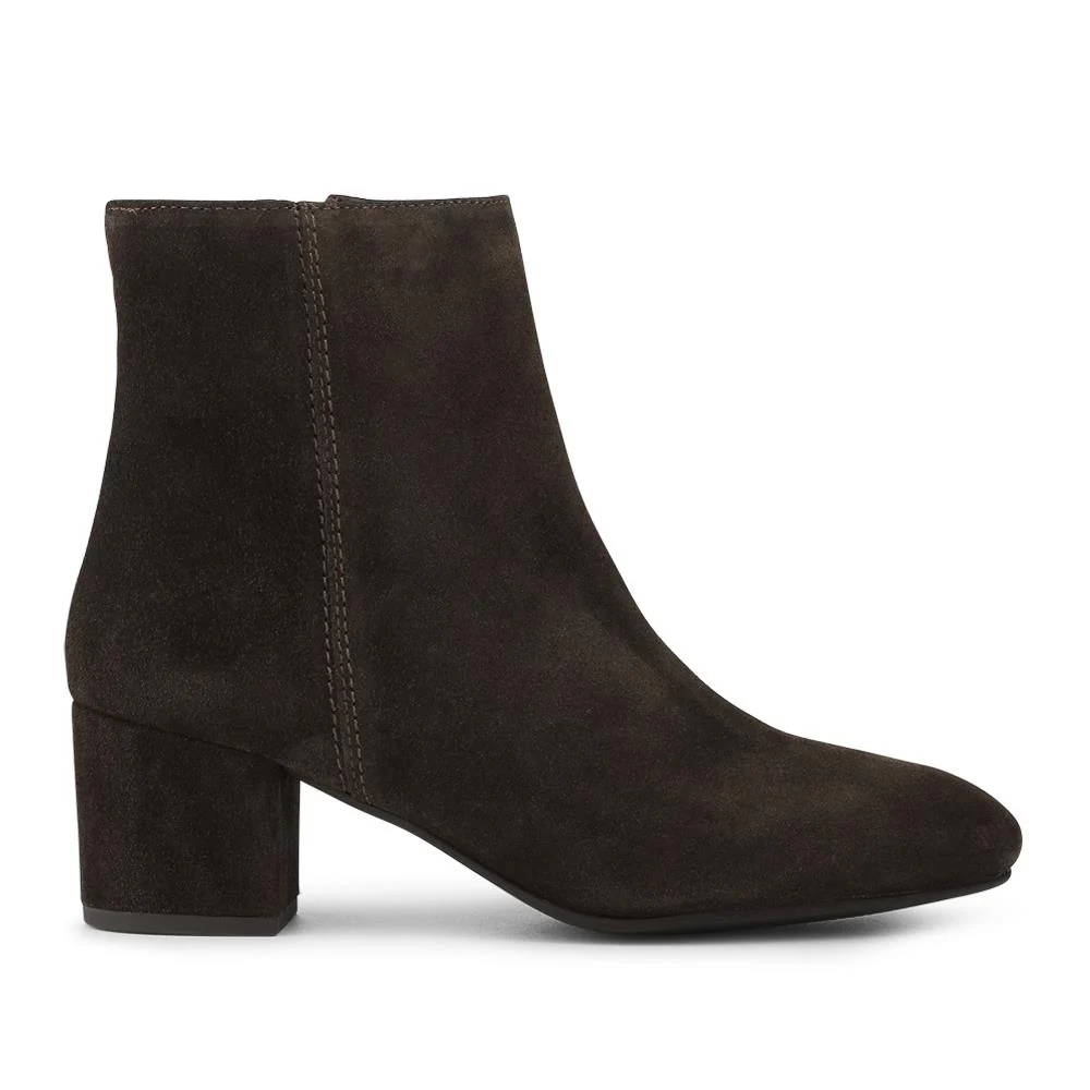 Kylee Smart Leather Zip Up Ankle Boots - KYLEE / 328 285 - Chocolate Suede - Image 2