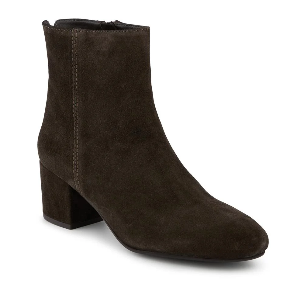 Kylee Smart Leather Zip Up Ankle Boots - KYLEE / 328 285 - Chocolate Suede