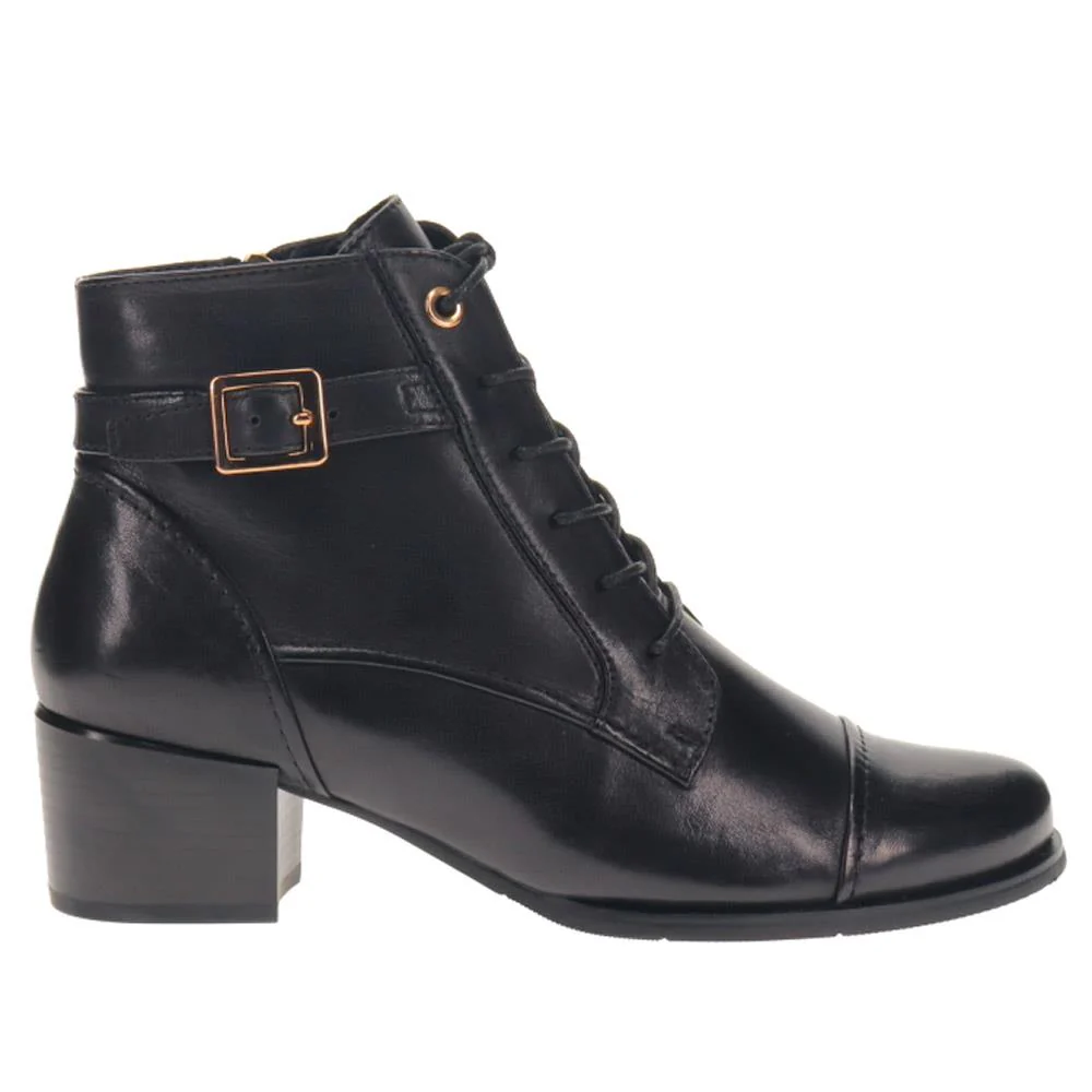 Kyndall Heeled Leather Boots - KYNDALL / 326 129 - Black - Image 2
