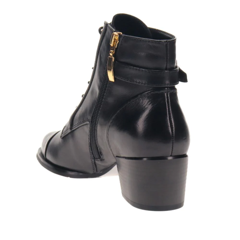 Kyndall Heeled Leather Boots - KYNDALL / 326 129 - Black - Image 3