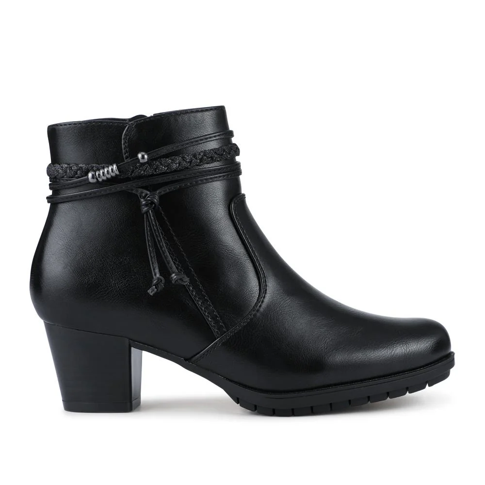 Lace-Detailed Heeled Ankle Boots - WOIL40039 / 326 351 - Black - Image 2