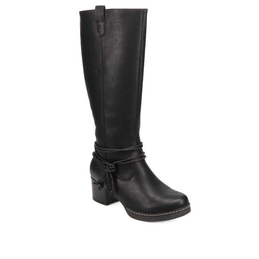 Lace-Detailed Long Boots - WOIL40013 / 325 915 - Black