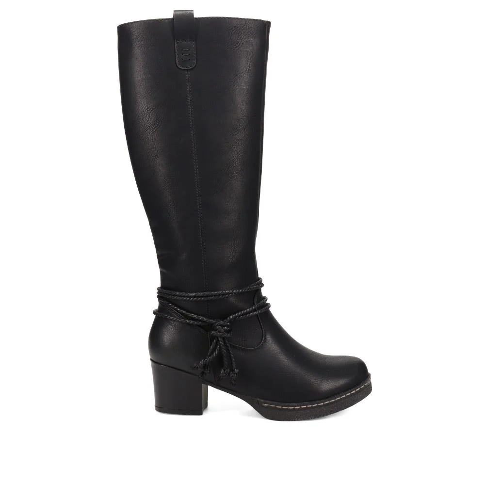 Lace-Detailed Long Boots - WOIL40013 / 325 915 - Black - Image 2