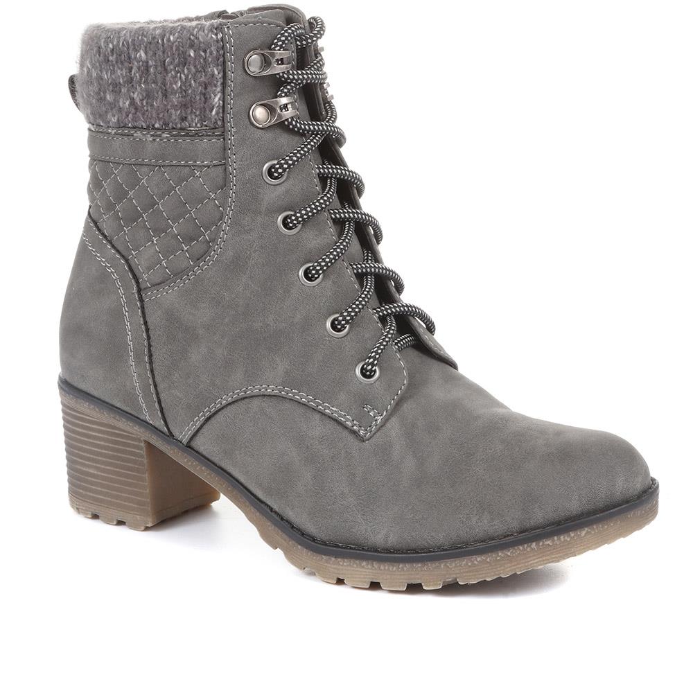Lace-Up Ankle Boots - WBINS34111 / 320 459 - Grey