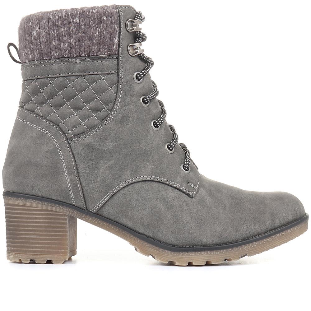 Lace-Up Ankle Boots - WBINS34111 / 320 459 - Grey - Image 2