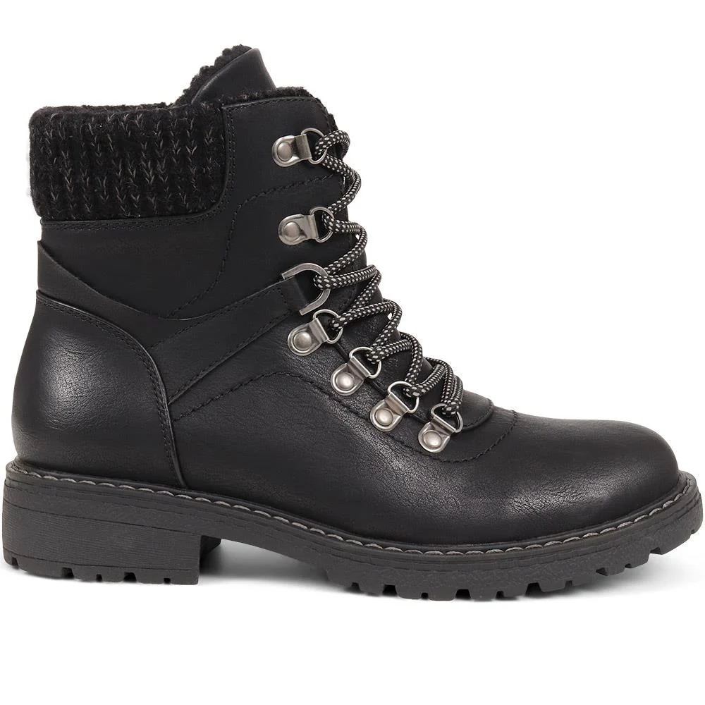 Lace-Up Ankle Boots - WBINS38094 / 324 208 - Black - Image 2