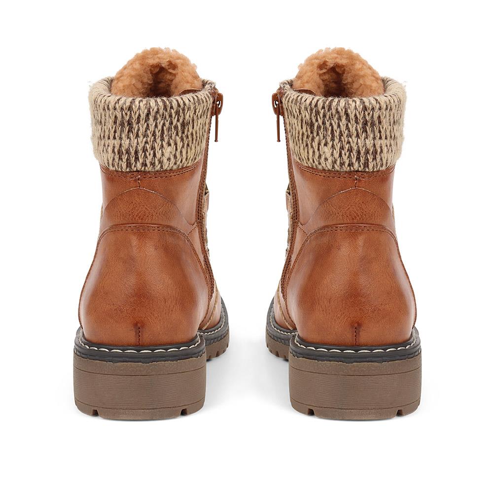 Lace-Up Ankle Boots - WBINS38094 / 324 208 - Tan - Image 3