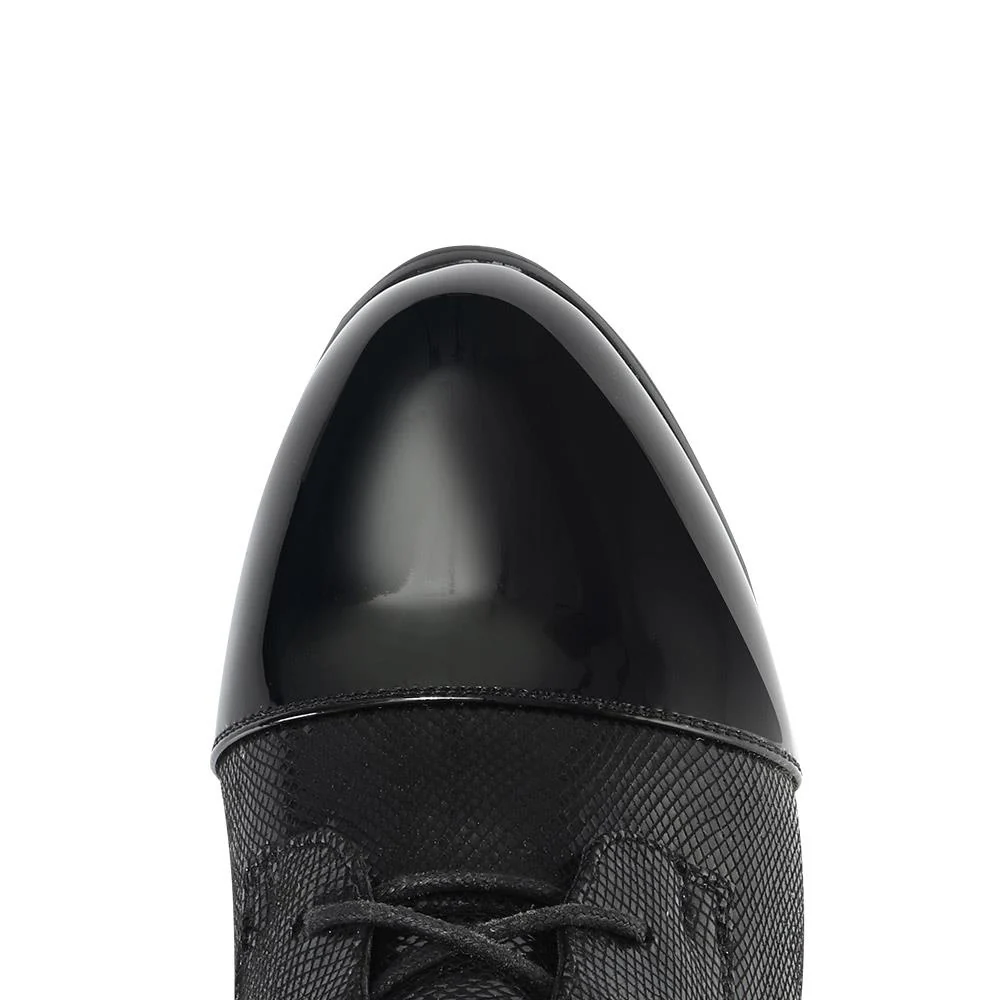 Wide Fit Lace-Up Ankle Boots - WLIG28002 / 313 125 - Black - Image 5
