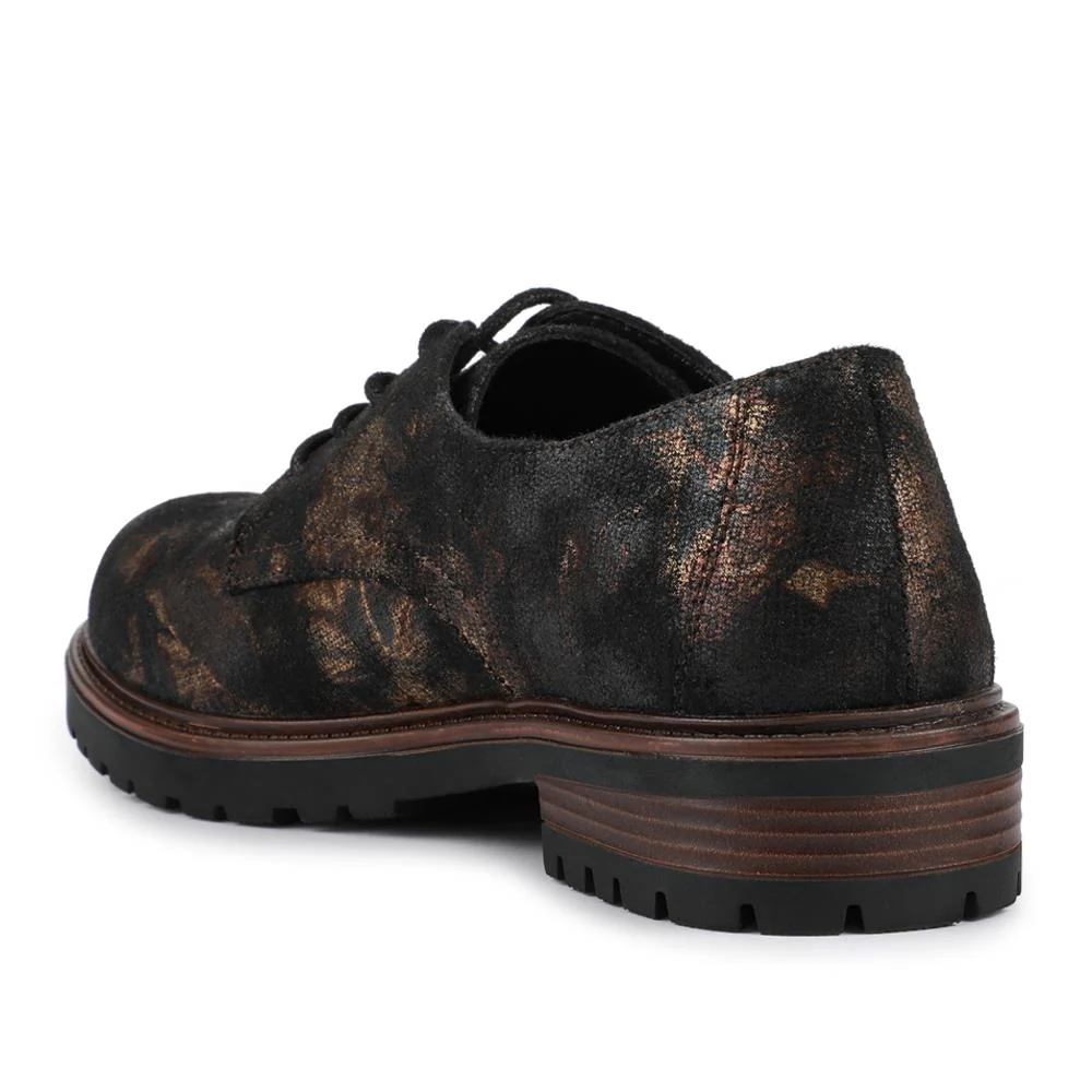 Lace-Up Block Heel Shoes - WOIL42011 / 327 898 - Bronze Multi - Image 3