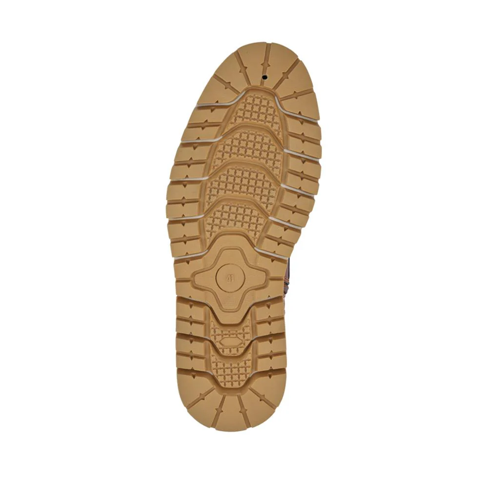 Lace Up Boots With Fabric Cuff - WOIL42026 / 327 955 - Tan - Image 5