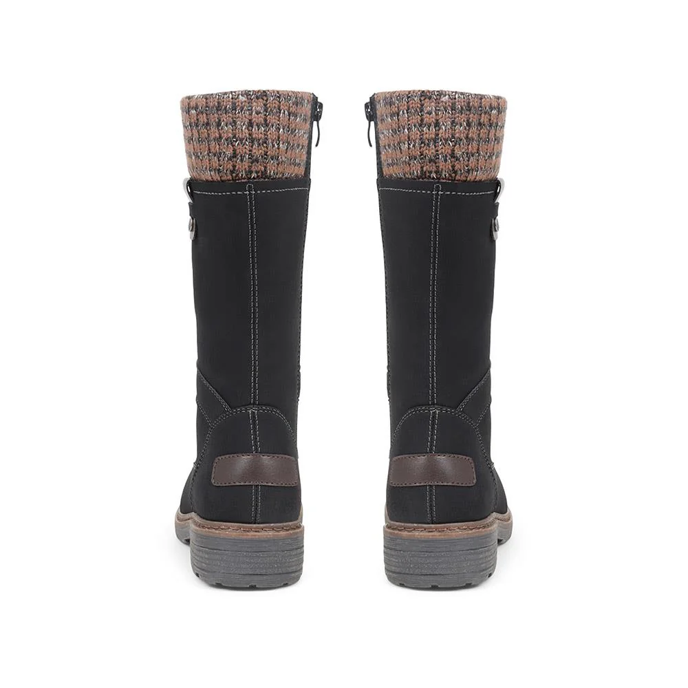Lace-Up Calf Boots - BRK38009 / 324 531 - Black - Image 3