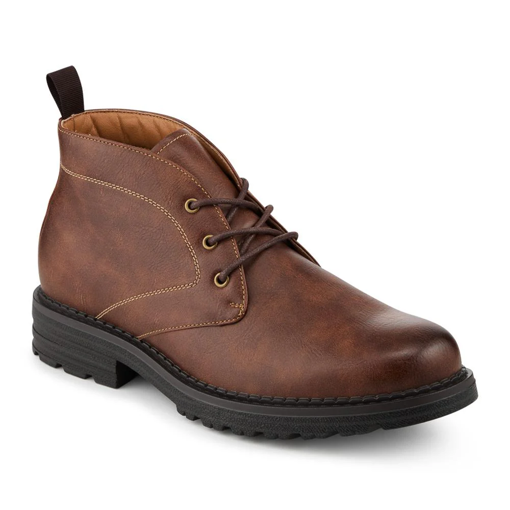 Lace Up Casual Block Heel Chukka Boots - XINGH42005 / 328 164 - Tan