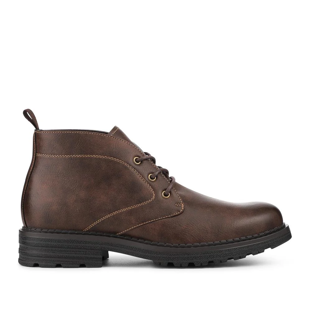 Lace Up Casual Block Heel Chukka Boots - XINGH42005 / 328 164 - Brown - Image 2