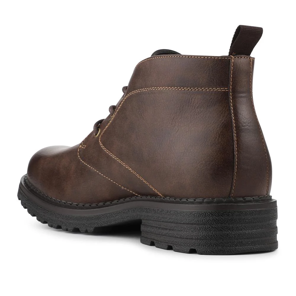 Lace Up Casual Block Heel Chukka Boots - XINGH42005 / 328 164 - Brown - Image 3