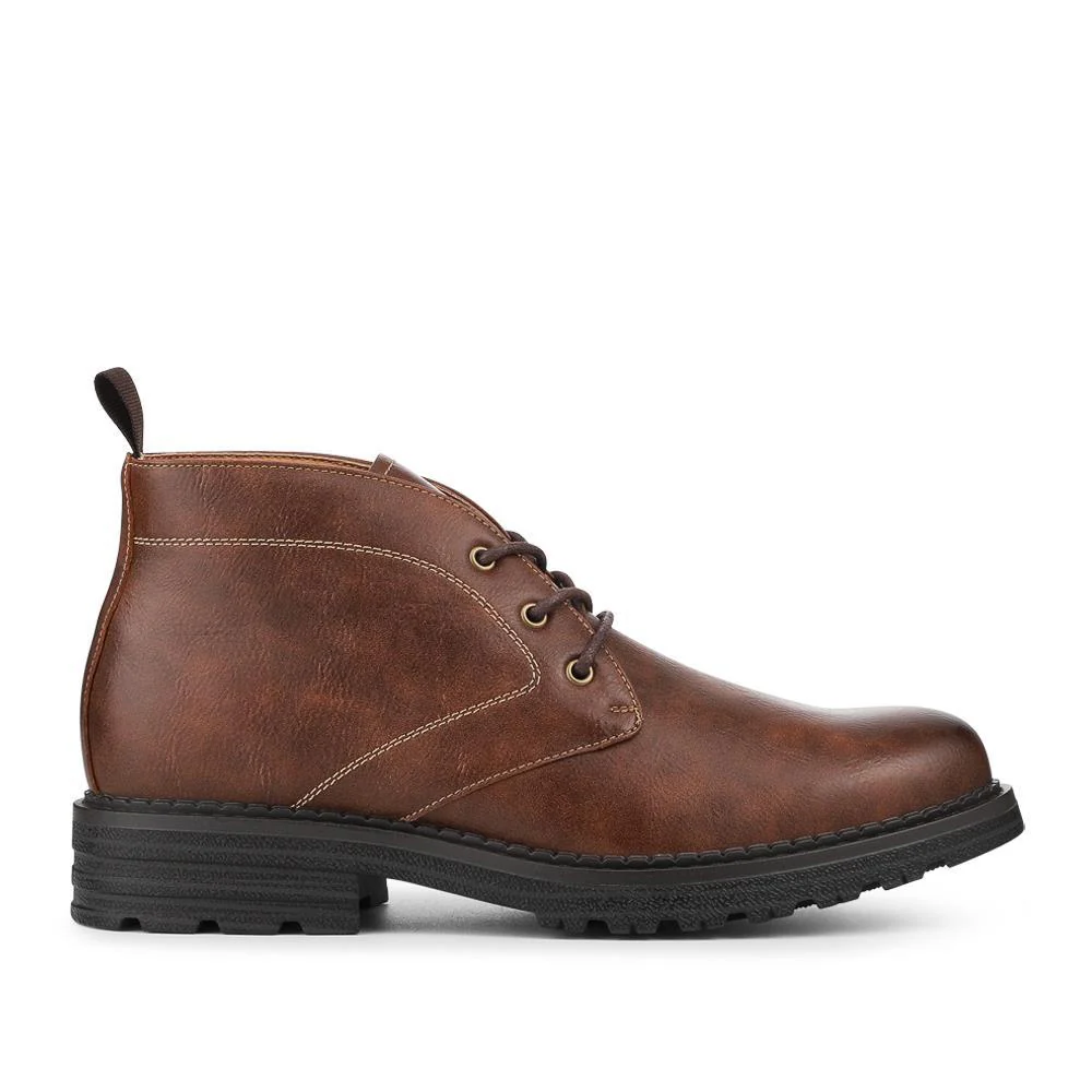 Lace Up Casual Block Heel Chukka Boots - XINGH42005 / 328 164 - Tan - Image 2