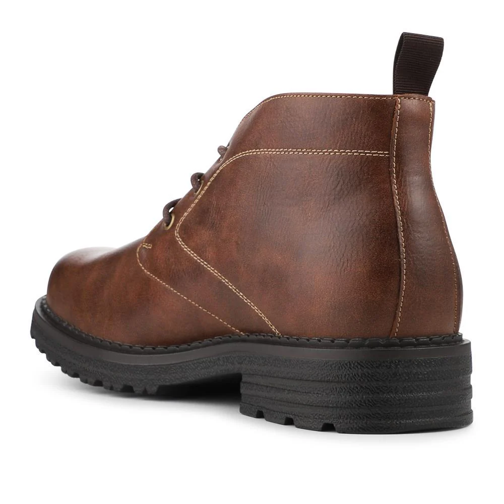 Lace Up Casual Block Heel Chukka Boots - XINGH42005 / 328 164 - Tan - Image 3