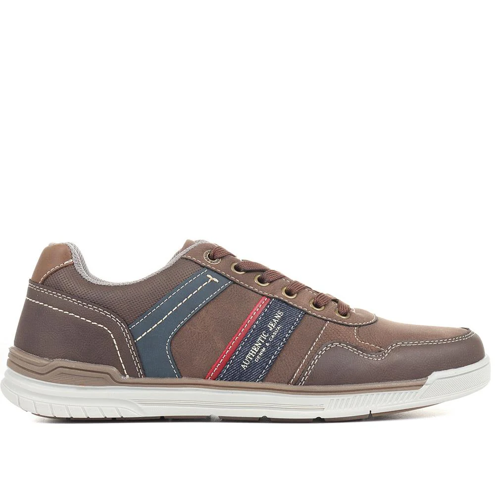 Lace Up Casual Trainers - VSHI33005 / 320 596 - Brown - Image 2