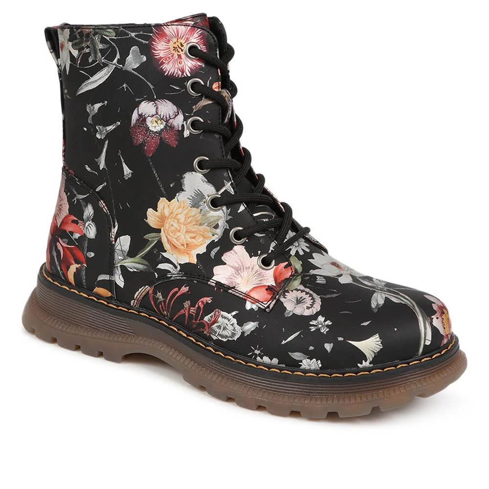 Lace-Up Floral Boots - PINYI40011 / 326 033 - Image 3
