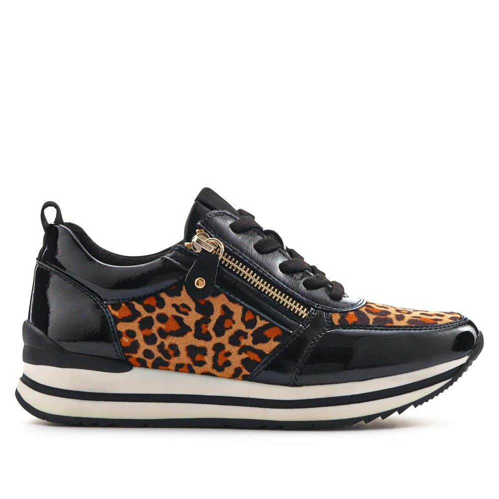 Zip-Up Laced Trainers - WBINS39070 / 325 159 - Leopard - Image 3