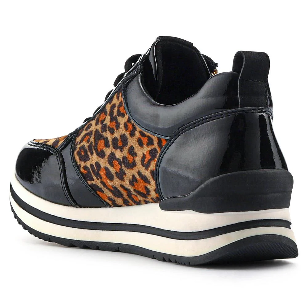 Zip-Up Laced Trainers - WBINS39070 / 325 159 - Leopard - Image 4