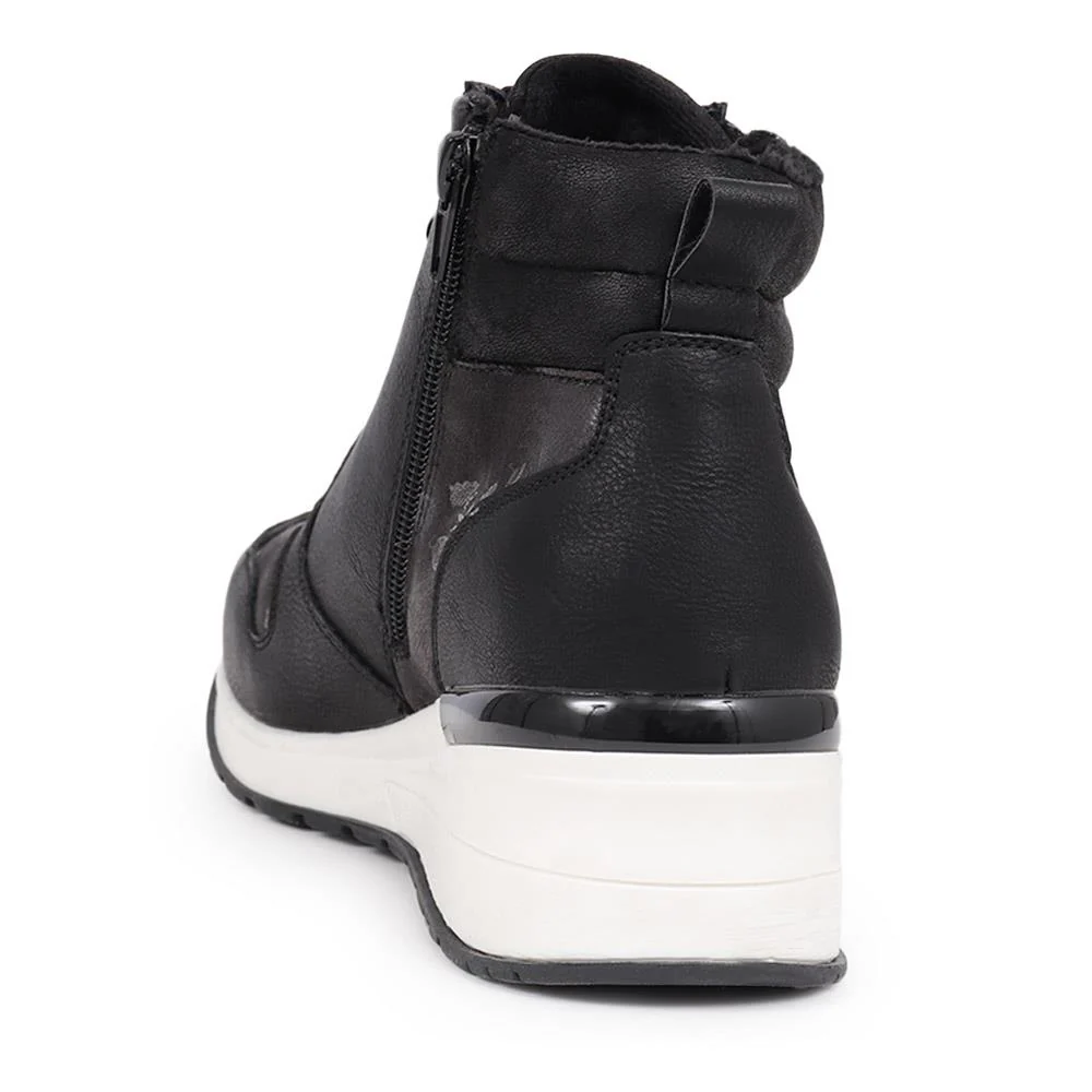 Lace-Up Heeled Trainers - PINYI40007 / 326 019 - Black Floral - Image 3
