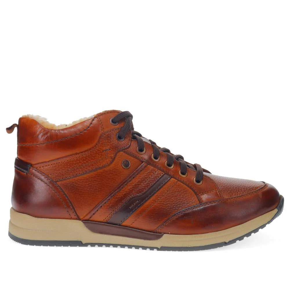 Lace-Up Leather Ankle Boots - PARK40052 / 325 809 - Cognac - Image 2