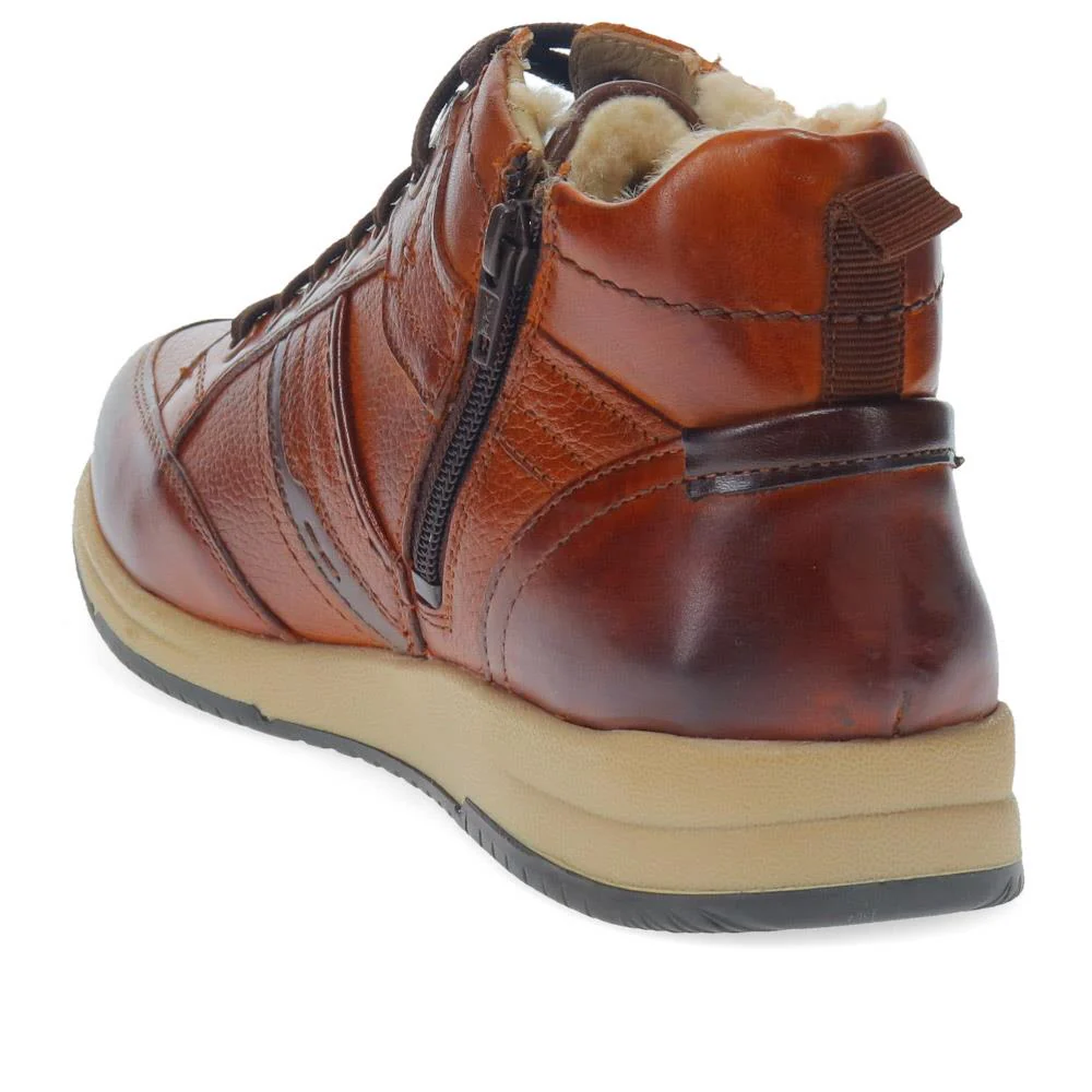 Lace-Up Leather Ankle Boots - PARK40052 / 325 809 - Cognac - Image 3