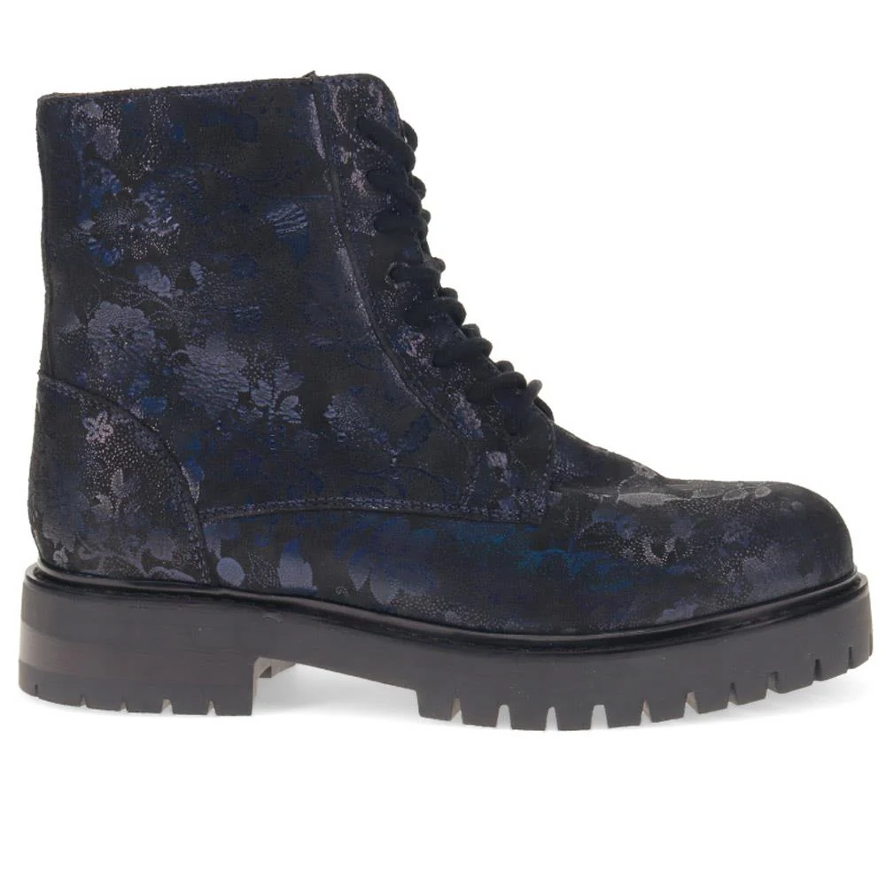 Lace-Up Leather Ankle Boots - RNB40033 / 326 357 - Navy - Image 2