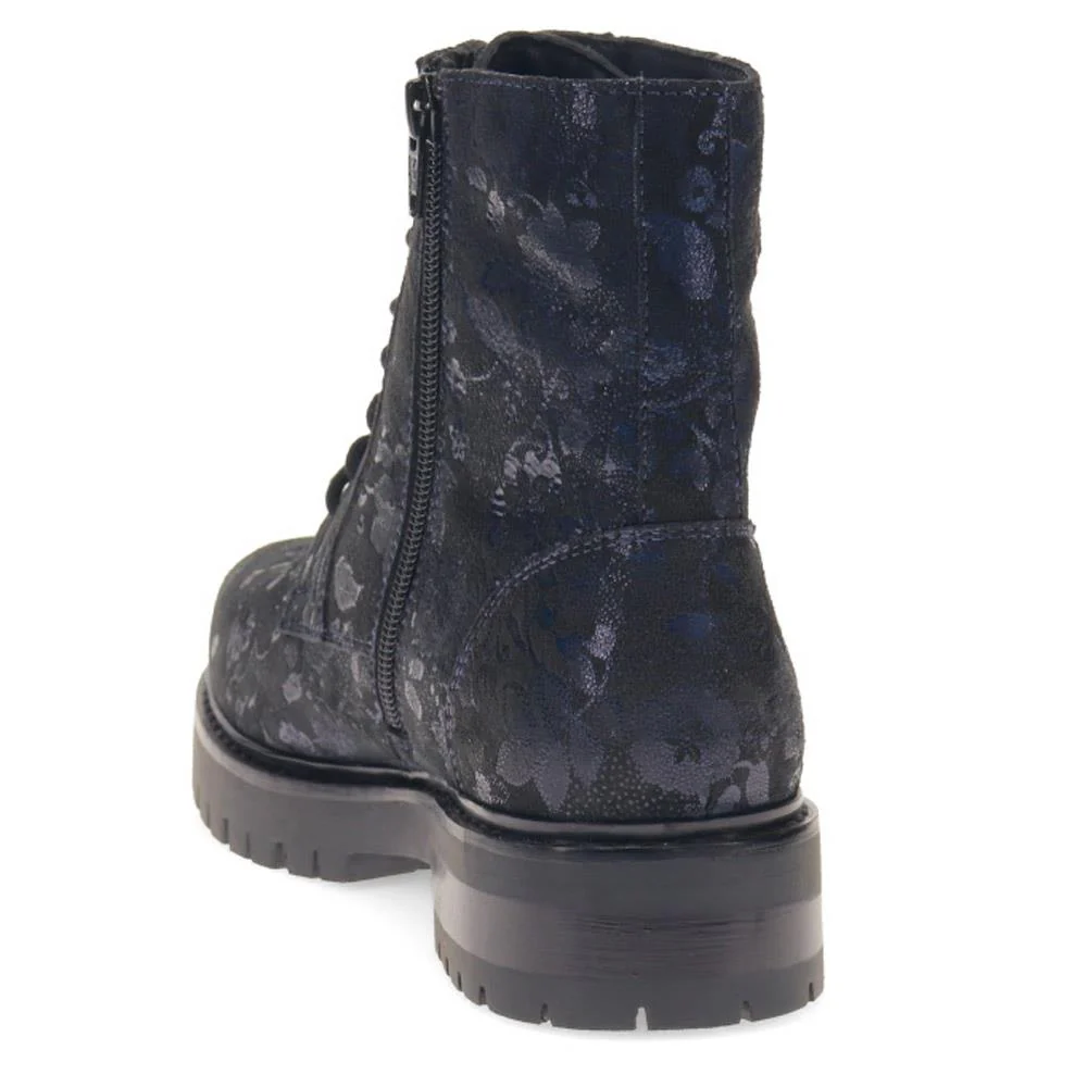 Lace-Up Leather Ankle Boots - RNB40033 / 326 357 - Navy - Image 3