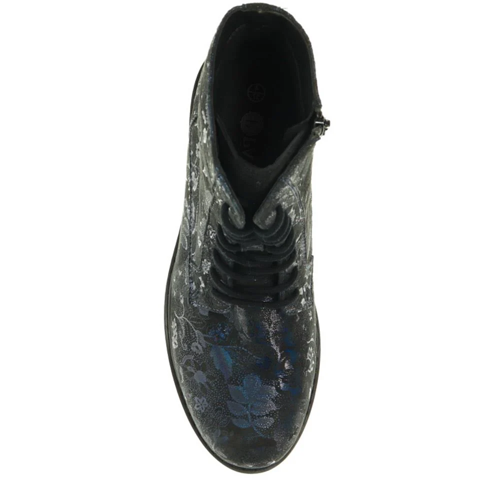 Lace-Up Leather Ankle Boots - RNB40033 / 326 357 - Navy - Image 5