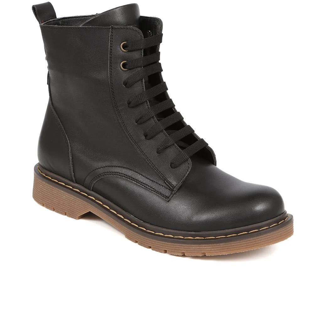 Lace-Up Leather Boots - BELYNR40001 / 326 190 - Image 3