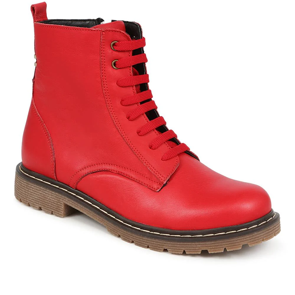 Lace-Up Leather Boots - BELYNR40001 / 326 190 - Image 4