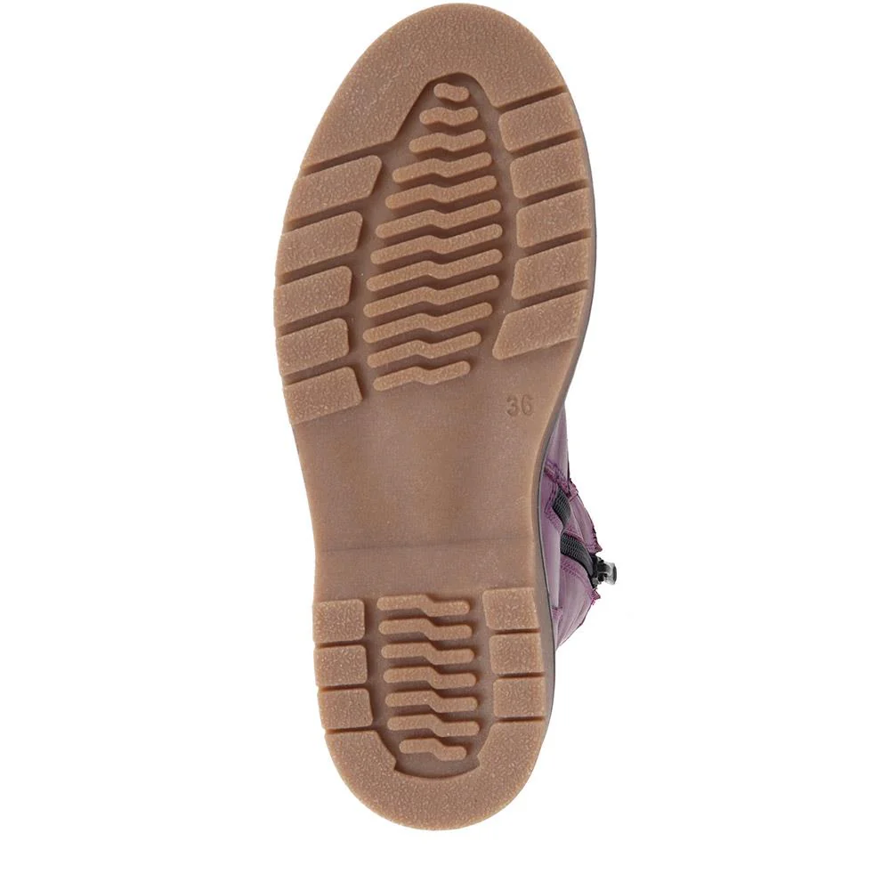 Lace-Up Leather Boots - BELYNR40001 / 326 190 - Purple - Image 4