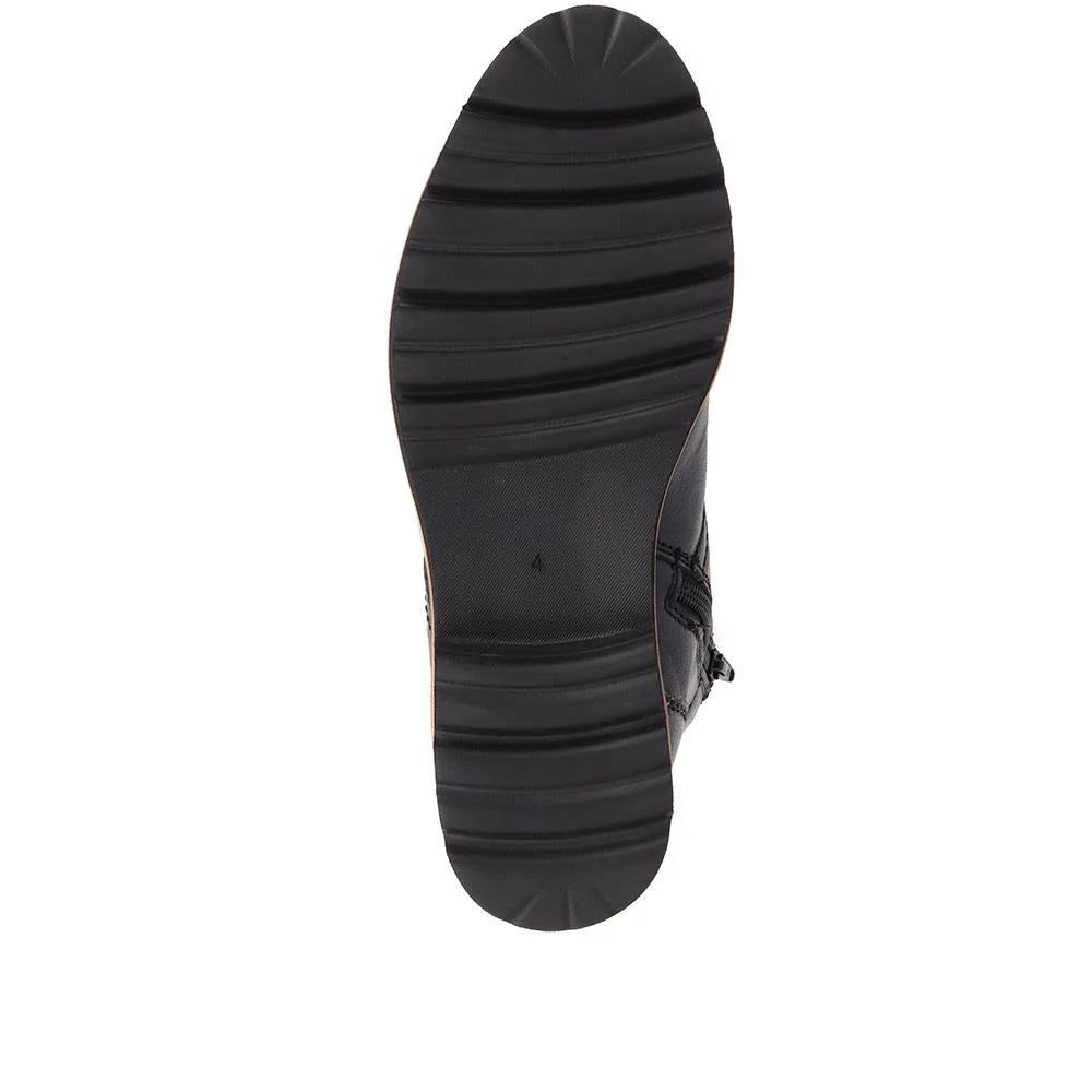 Lace-Up Leather Boots - MAGNU38009 / 324 542 - Black - Image 4