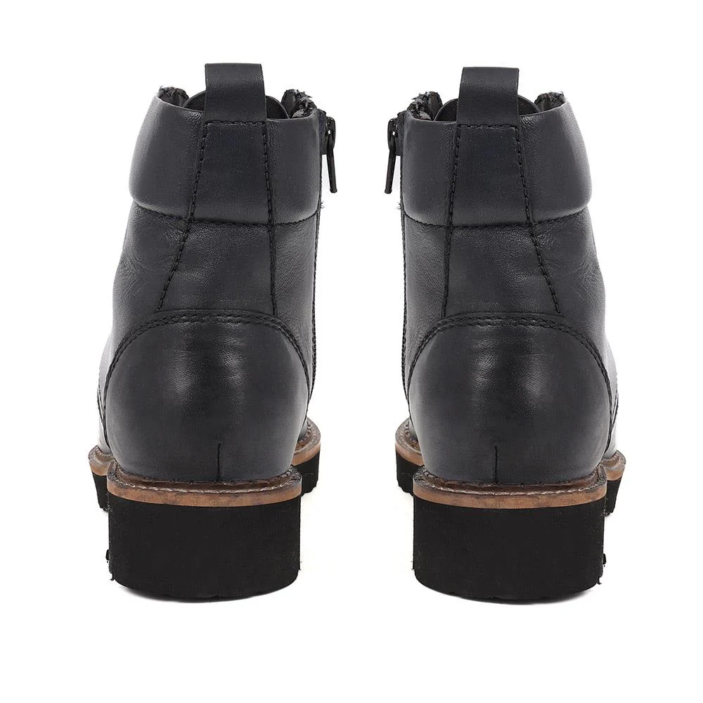 Lace-Up Leather Boots - MAGNU38009 / 324 542 - Blue - Image 3