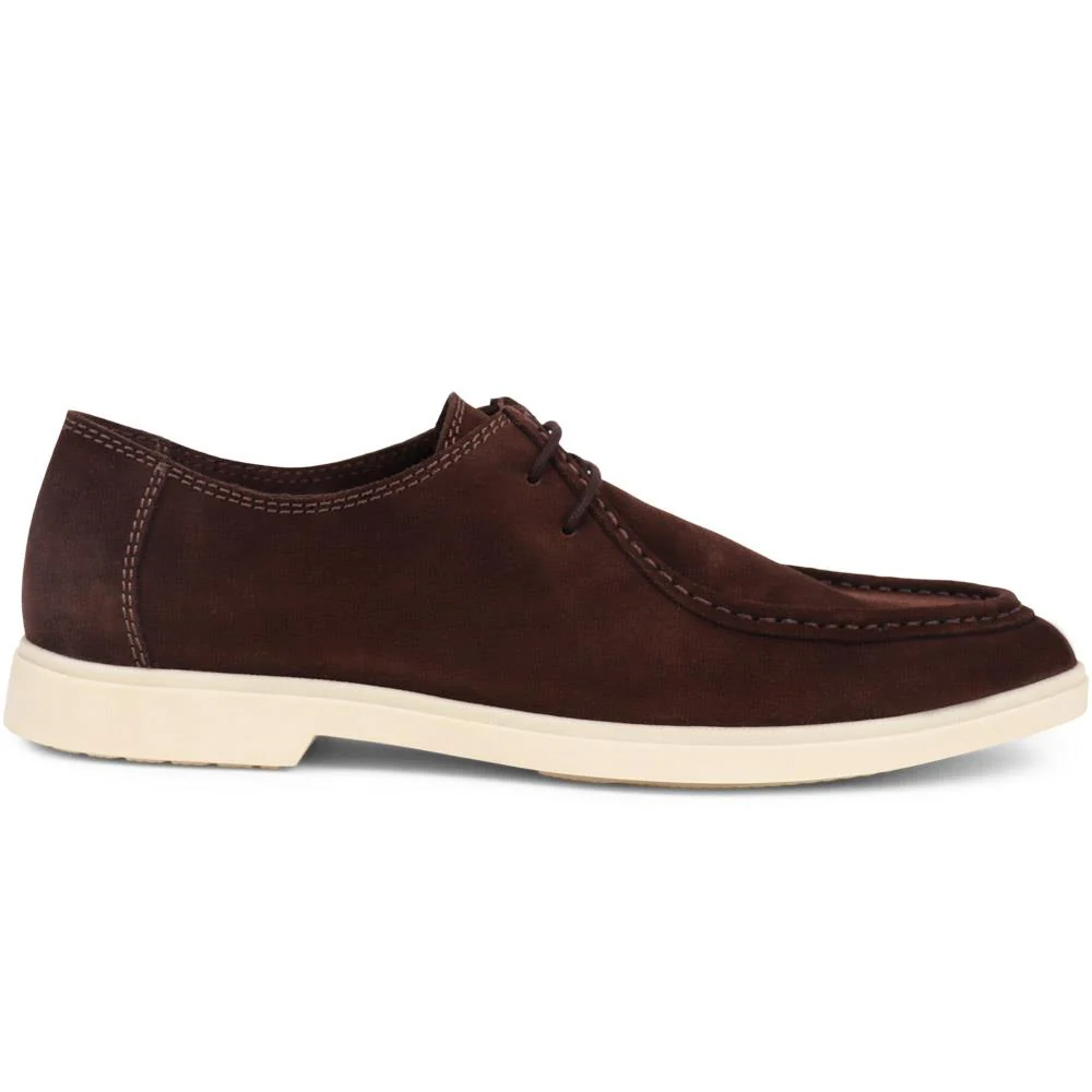 Lace-Up Leather Loafers - JFOOT39009 / 325 150 - Brown - Image 2