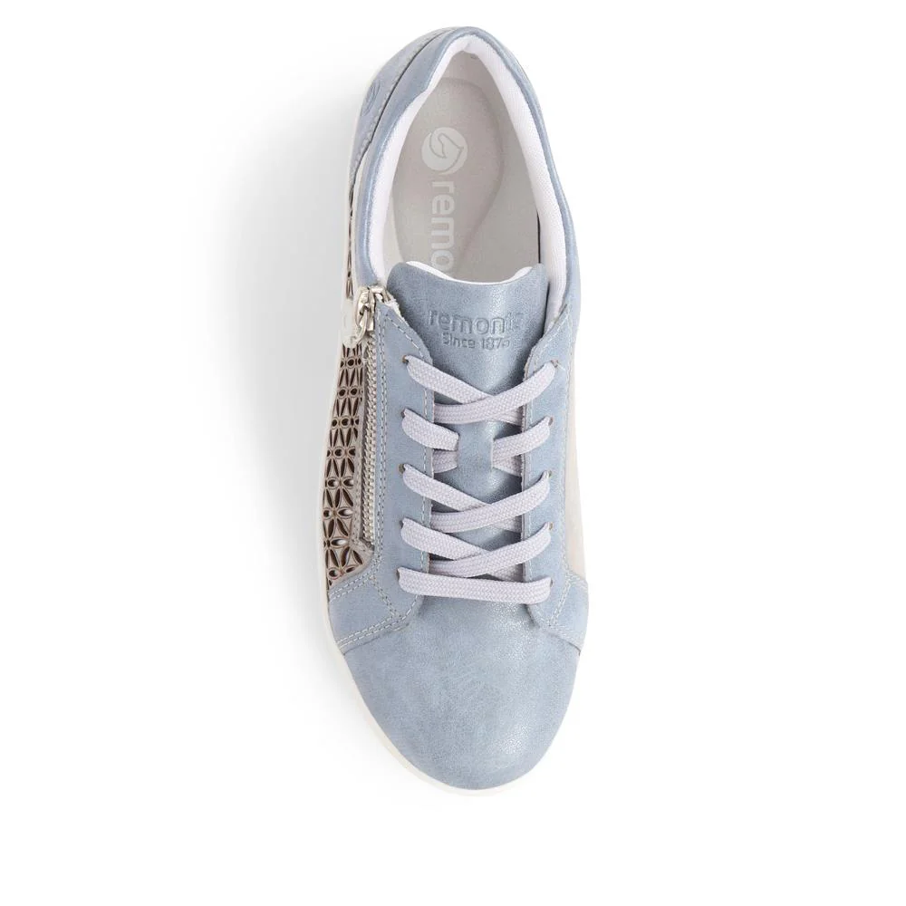 Lace-Up Leather Trainers - DRS39500 / 324 814 - Blue - Image 5