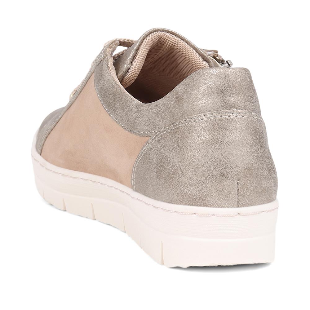 Lace-Up Leather Trainers - DRS39500 / 324 814 - Metallic - Image 3