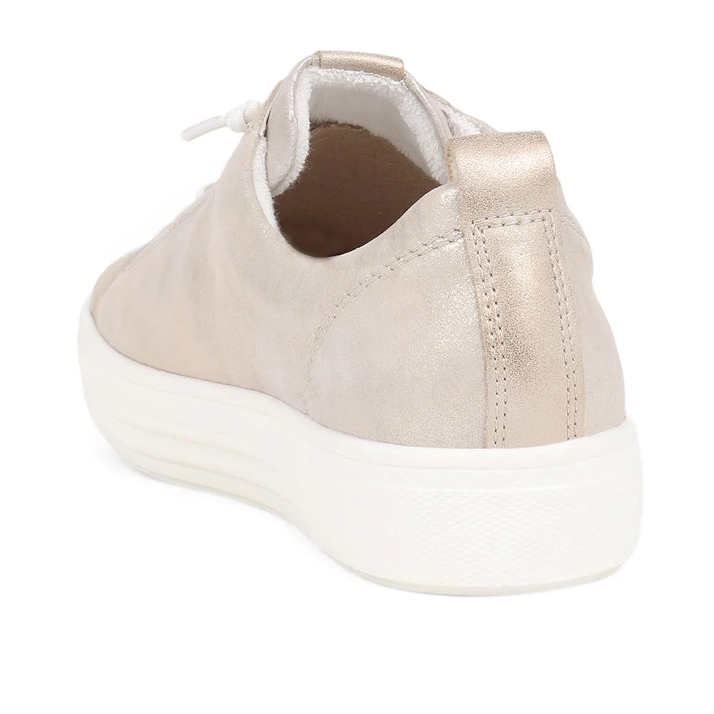 Lace-Up Leather Trainers - DRS39501 / 324 815 - Metallic - Image 3