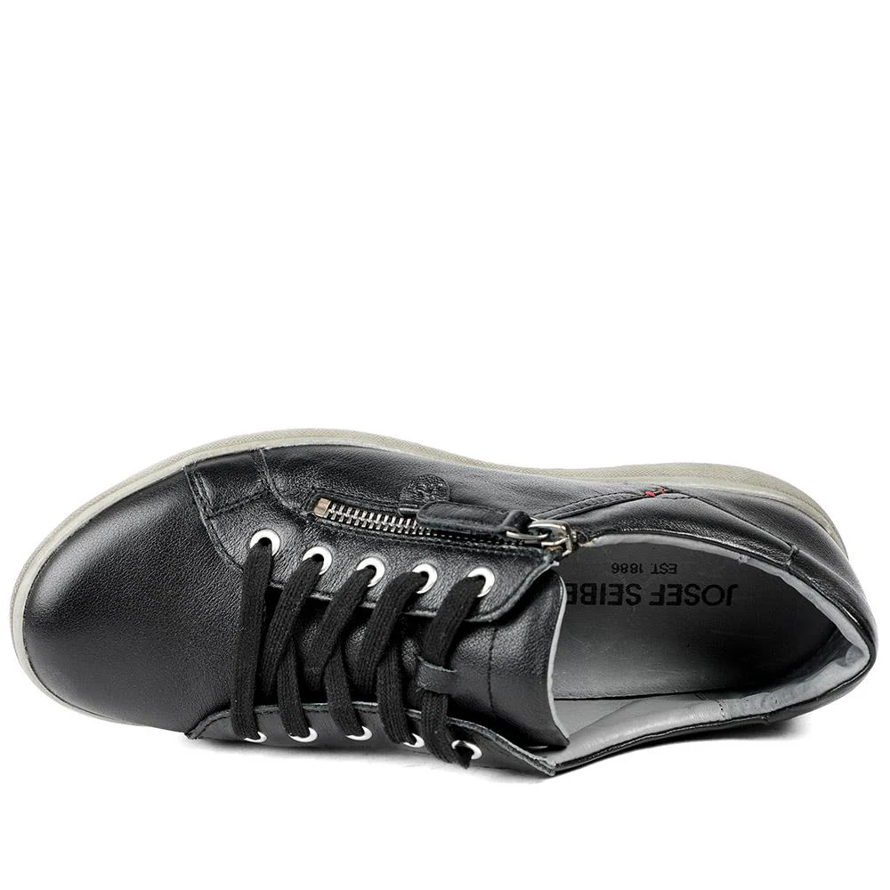 Lace-Up Leather Trainers - JOSEF40512 / 326 496 - Black - Image 4