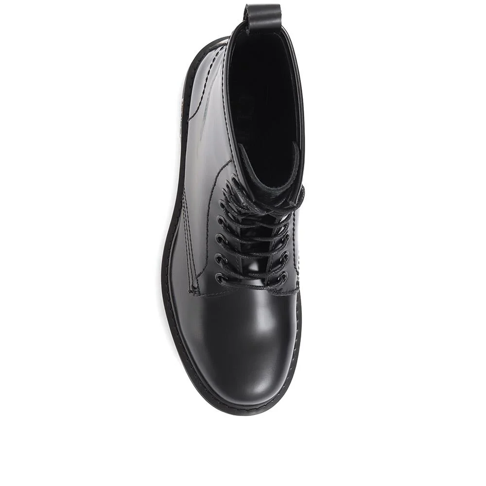 Lace-Up Leather Work Boots - SKAP36501 / 323 066 - Black - Image 4