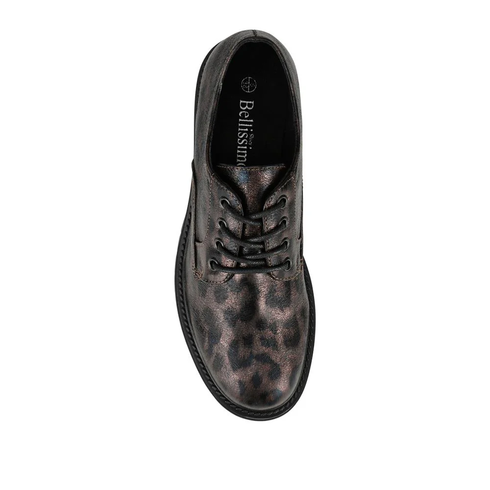 Lace-Up Smart Shoes - BELWBINS42052 / 327 916 - Brown Leopard - Image 4