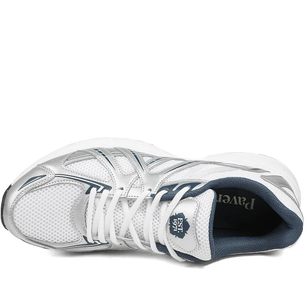 Lace Up Sport Trainers - DINGX43003 / 329 046 - White-Silver - Image 4