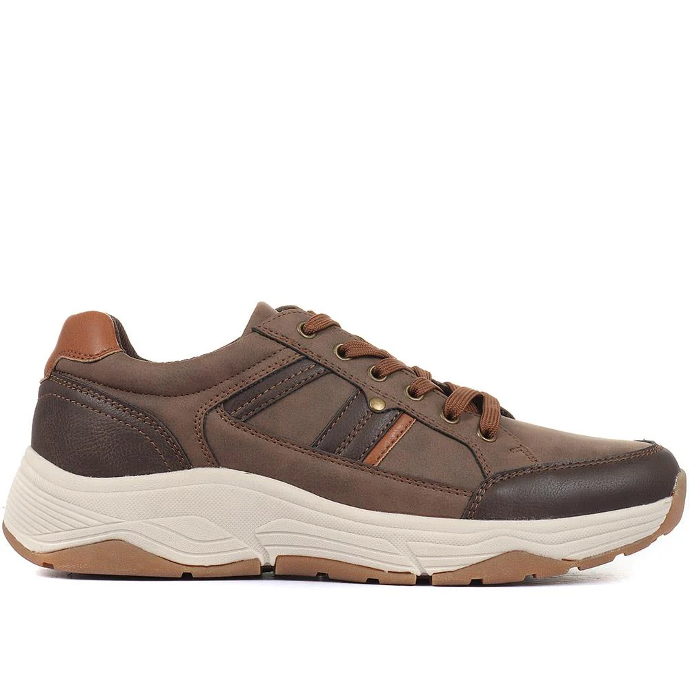 Lace-Up Trainer Shoe - SUNT34007 / 320 327 - Brown - Image 2